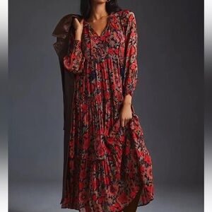 Anthropologie Marais long sleeve maxi dress